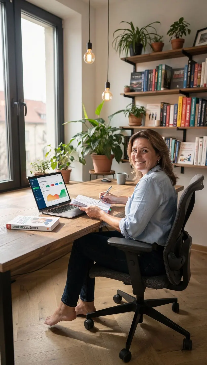 Könyvek és jegyzetek egy íróasztalon, amelyek személyes pénzügyi rendszerek alapjait ismertetik kezdőknek.